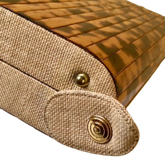 Vintage 60's Lucite Acrylic Clutch Purse Hard Shell Hinged Side Snap Closure - Picture 13 of 16